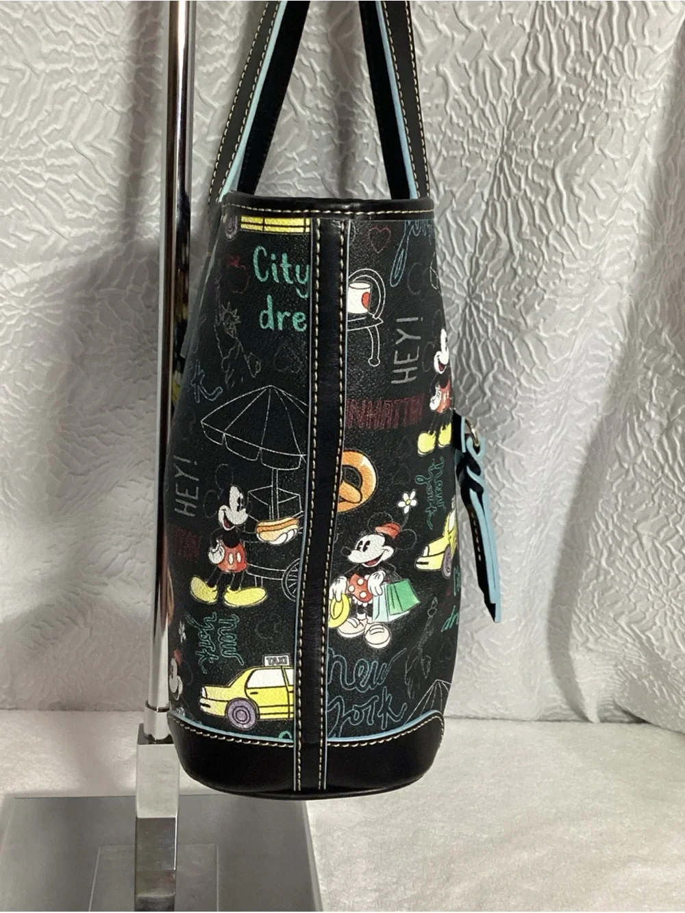 Dooney & Bourke Disney Mickey & Minnie Mouse New York City Icons Tote Bag EUC